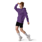 Girl wearing purple SNAPSLATT EMBROIDERED HOODIE